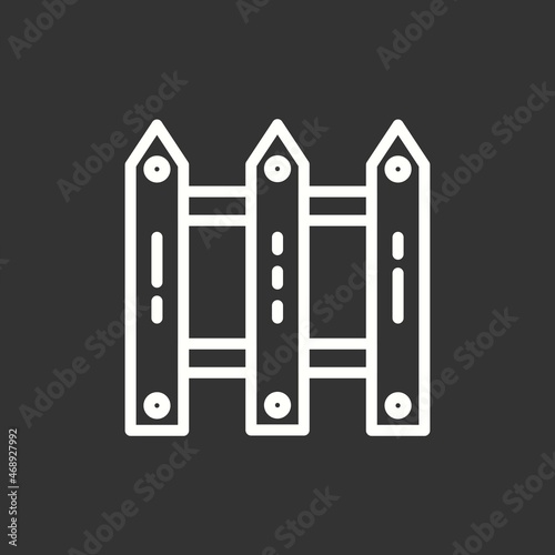 Fence Line Inverted Vector Icon Design