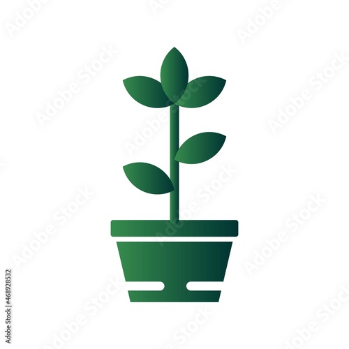Flowerpot Glyph Gradient Vector Icon Design
