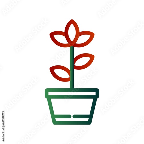 Flowerpot Line Gradient Vector Icon Design