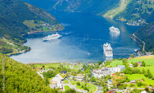 Geiranger at Geirangerfjord, Norway photo