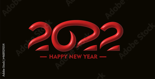 3D Effect Happy New Year 2022 Text Typography Design Patter  Vector illustration.