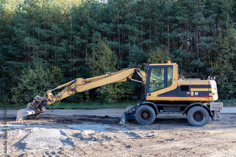 Construction machinery. Large construction excavator. Construction machinery. Large construction excavator.