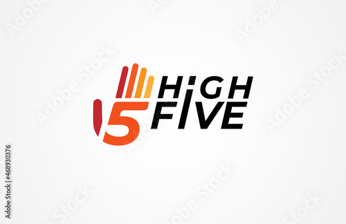 High Five Logo design inspiration, Flat design logo template, vector illustration