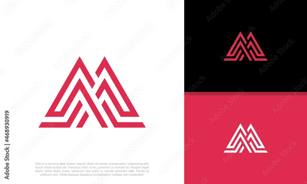 Initial M logo design. Innovative high tech logo template.