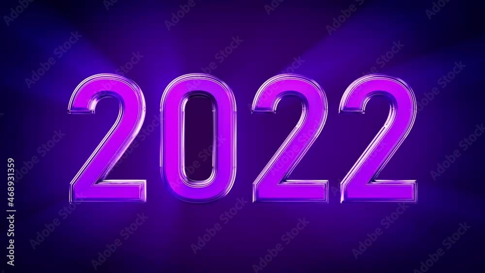glowing text 2022 on black bg for new year holiday, isolated glowing text 2022 on black bg for new year holiday, isolated