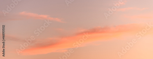 Glowing sky at dusk on a fall evening. Banner, panoramic. © bios48