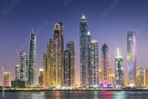 Dubai Marina bay view from Palm Jumeirah, UAE
