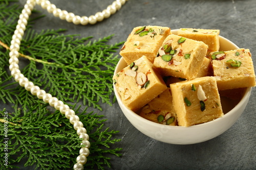 Soan papdi, delicious homemade Indian sweet dessert- 