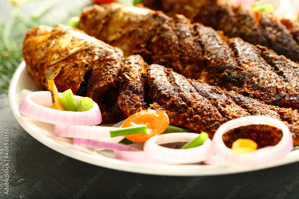 Kerala fish fry homemade fried fish in coconut oil with exotic Indian