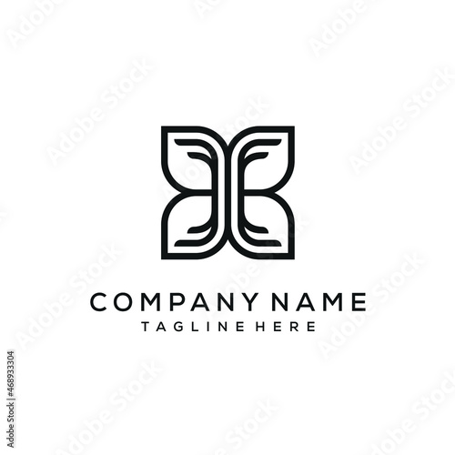 Initials Letter B B Butterfly Logo Design 