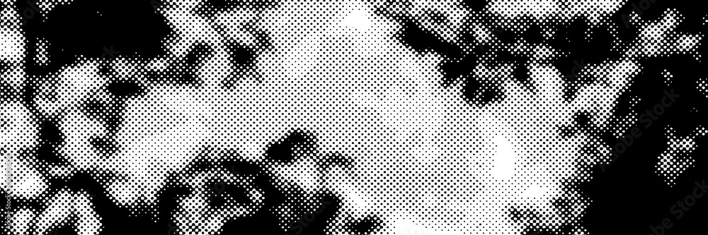 Vector banner. Halftone dots background, fading dot effect.