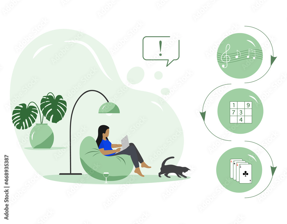 Fototapeta premium Relax Home People Choice Online Game Music Hobby