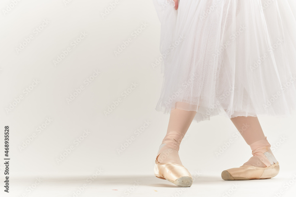 ballet shoes dance performed classical style light background