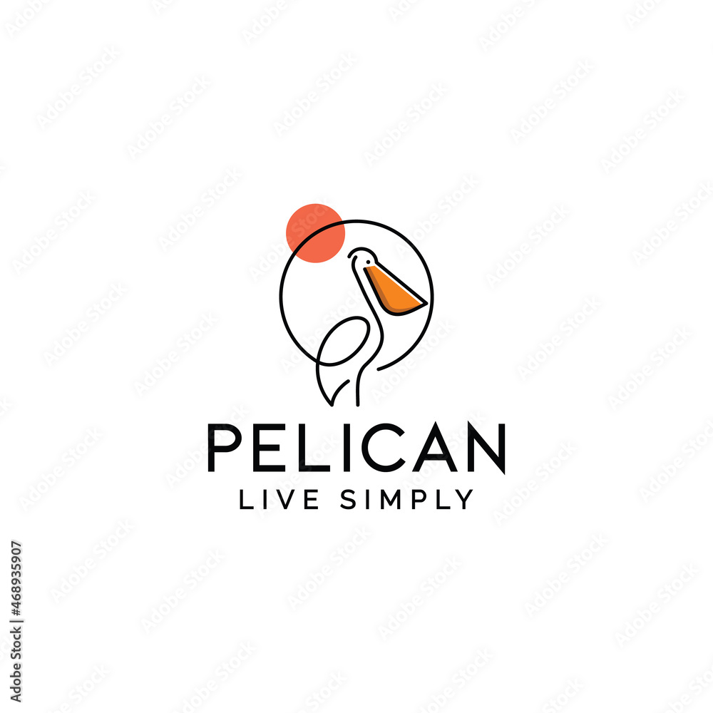 Pelican Bird Logo Vector Design Template Inspiration Stock Vector ...