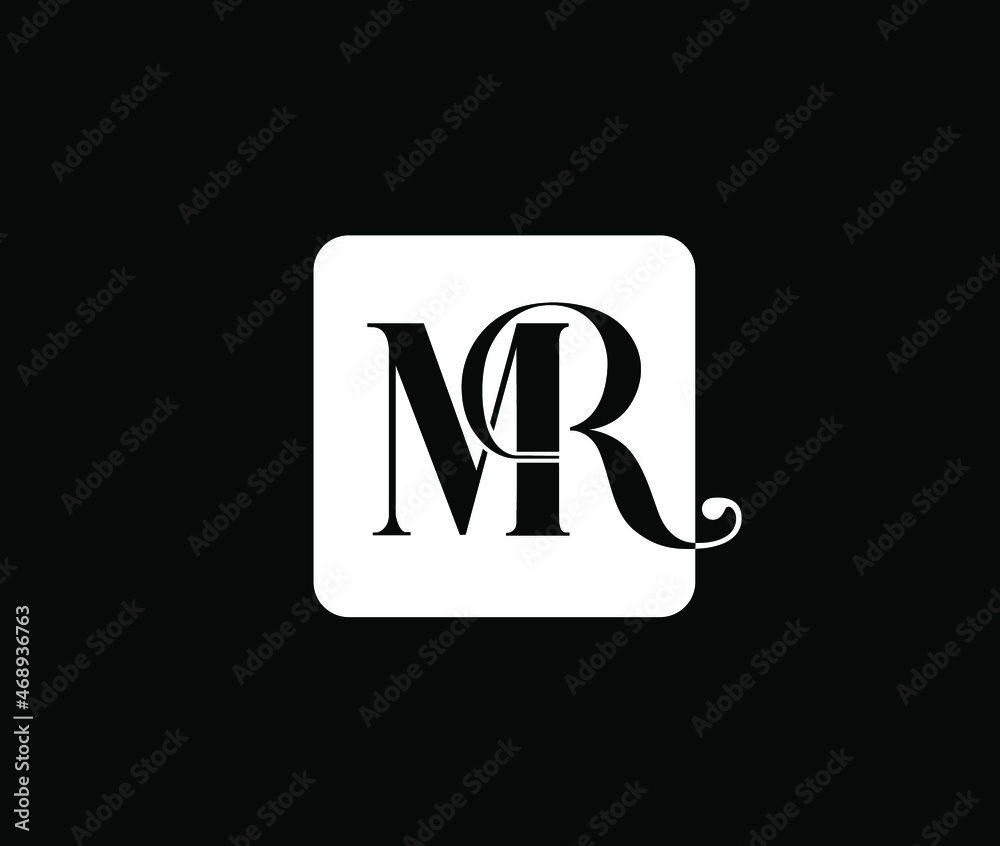 MR Company initial Letters monogram. MR royal monogram in black and white. Royal MR logo. MR Company initial Letters monogram. MR royal monogram in black and white. Royal MR logo.