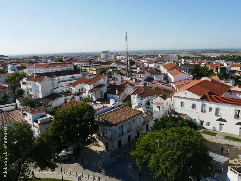 Vue sur le ville de la forteresse de Beja en Algarve au Portugal