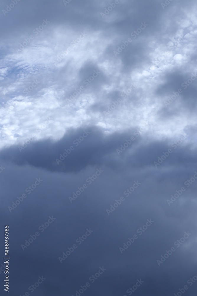 Beautiful white fluffy clouds on a deep blue sky