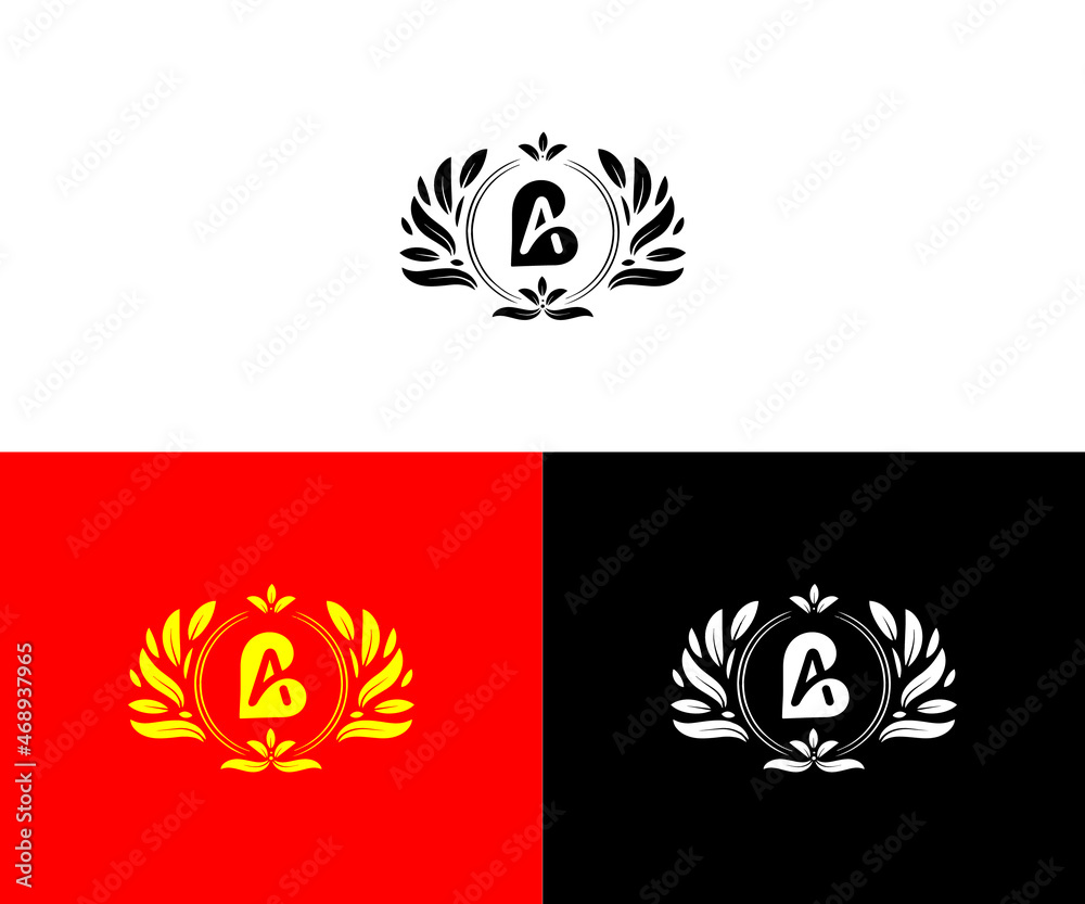 Obraz premium BA latter love vector logo art