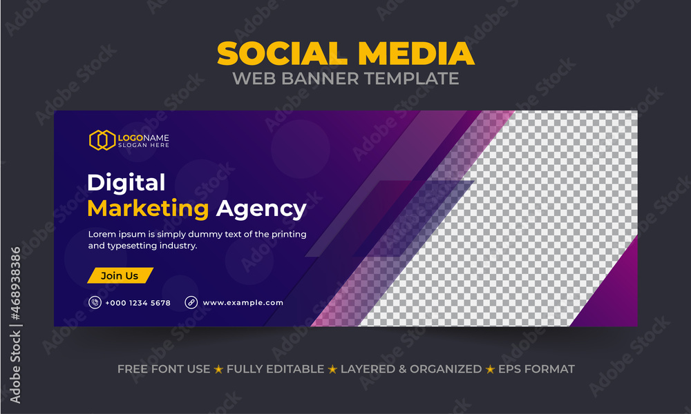 Corporate and digital marketing agency social media post and web banner template
