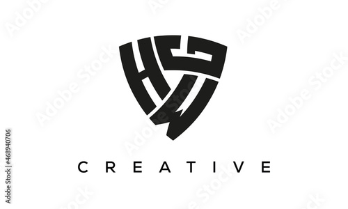 HWG letters logo, security Shield logo vector	