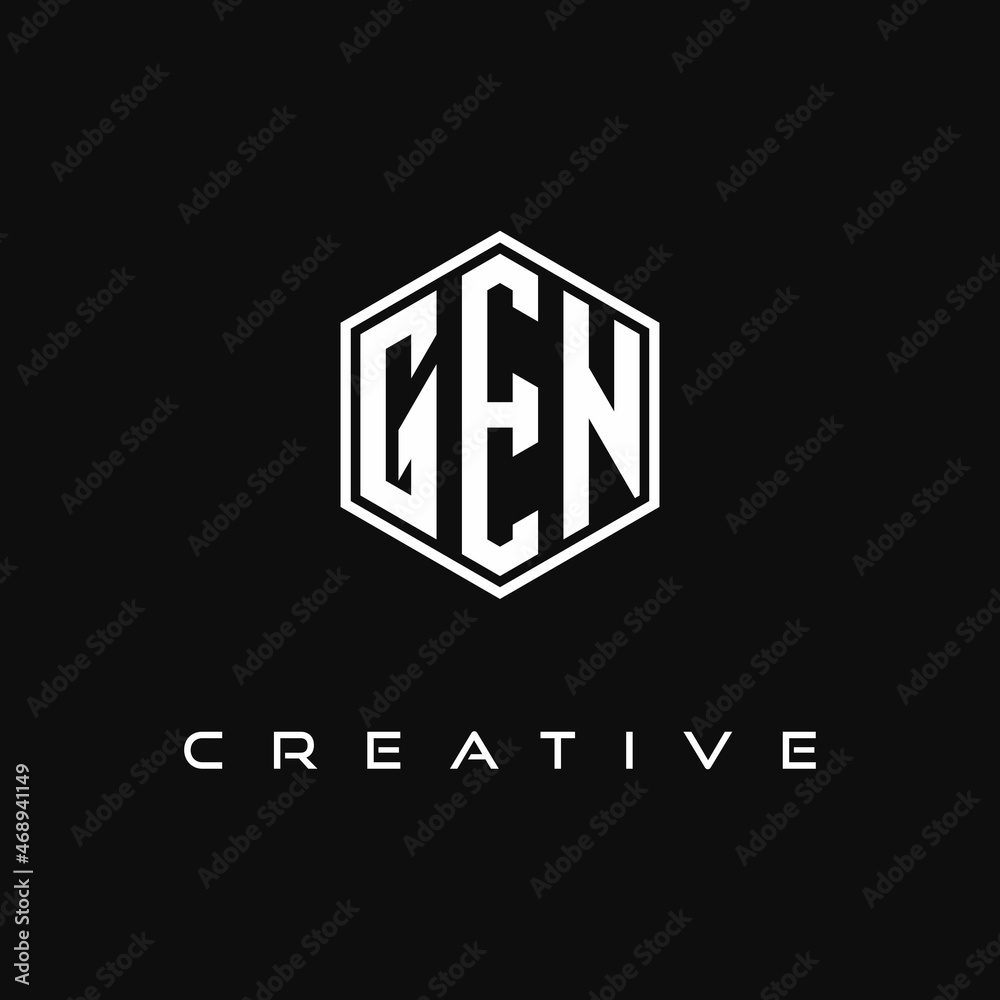 Fototapeta premium letter logo GEN hexagon logo design vector