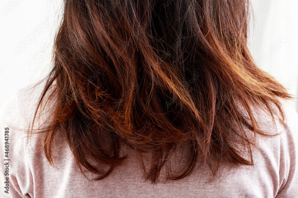 Naklejka premium concept of health problems woman's hair health problems
