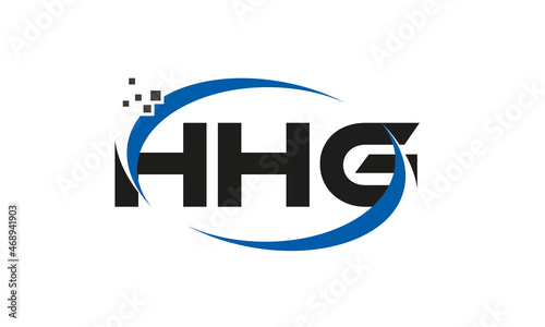 dots or points letter HHG technology logo designs concept vector Template Element