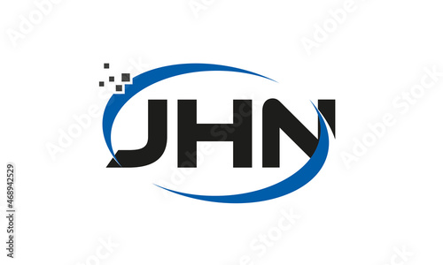 dots or points letter JHN technology logo designs concept vector Template Element