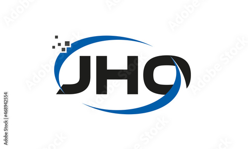 dots or points letter JHO technology logo designs concept vector Template Element