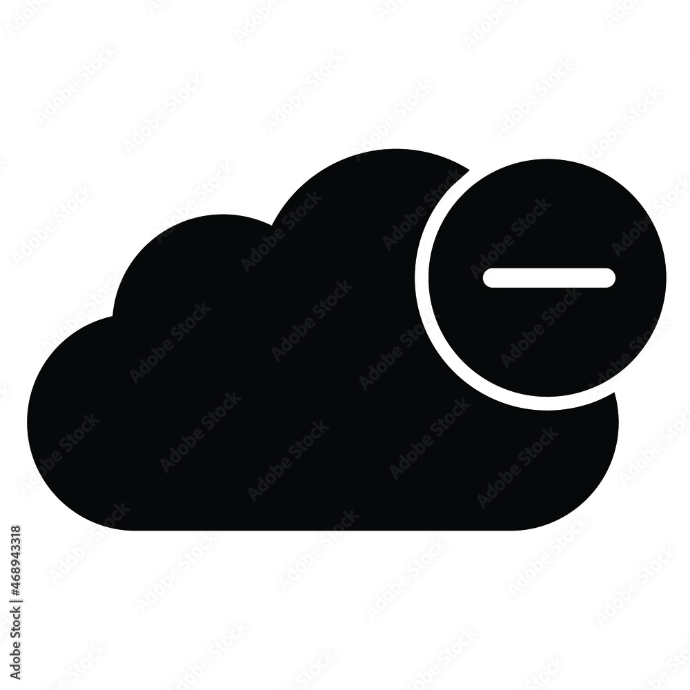 Cloud Remove Isolated Vector icon which can easily modify or edit

