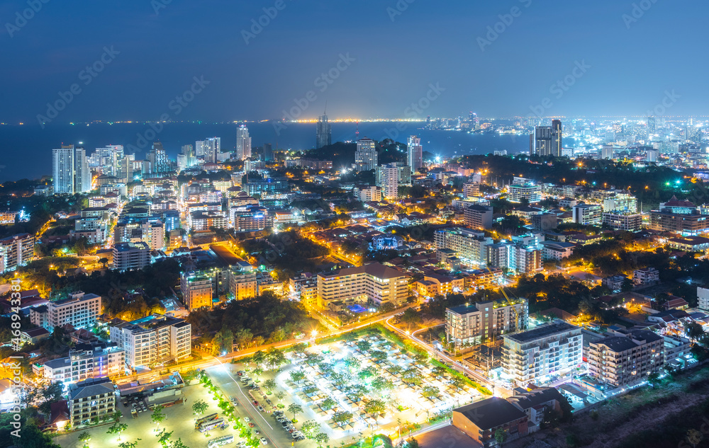 beautiful evening view of pattaya beautiful evening view of pattaya