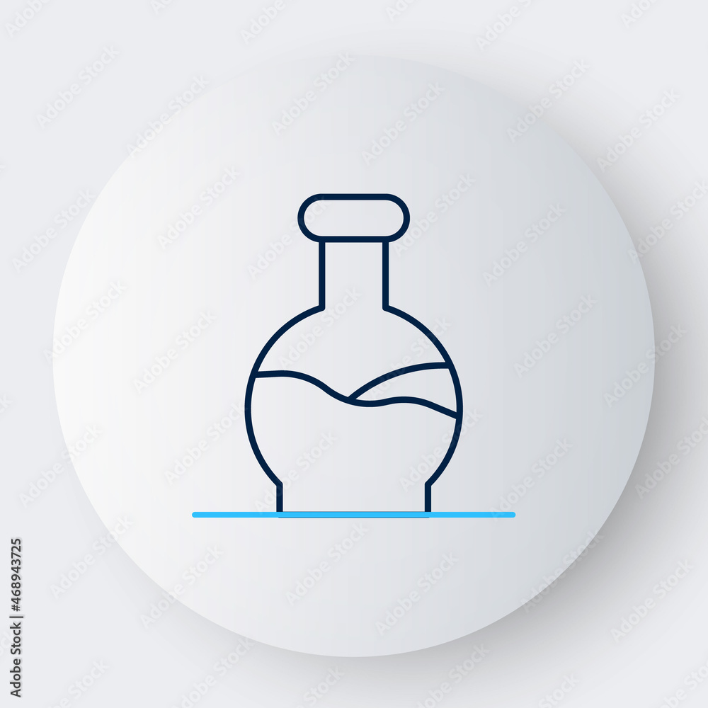 Line Test tube and flask chemical laboratory test icon isolated on white background. Laboratory glassware sign. Colorful outline concept. Vector