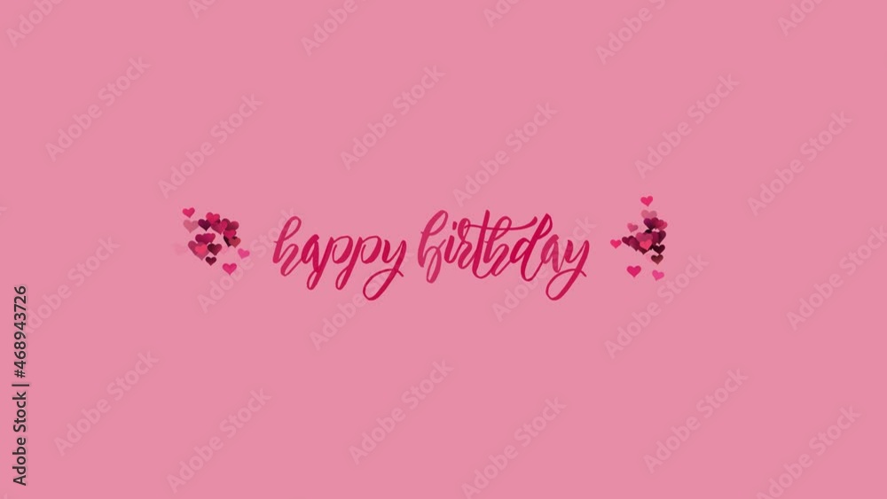 happy birthday text animation with hearts happy birthday text animation with hearts