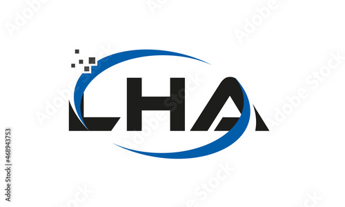dots or points letter LHA technology logo designs concept vector Template Element
