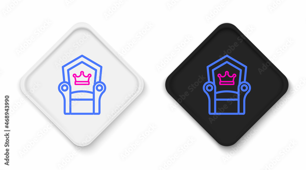 Line Medieval throne icon isolated on white background. Colorful outline concept. Vector Line Medieval throne icon isolated on white background. Colorful outline concept. Vector