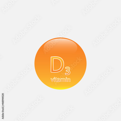 Illustration on the topic of vitamins. Vitamin D3.