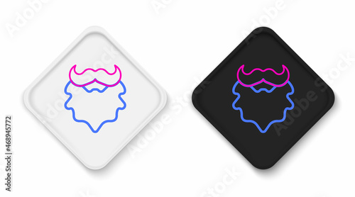 Line Mustache and beard icon isolated on white background. Barbershop symbol. Facial hair style. Colorful outline concept. Vector