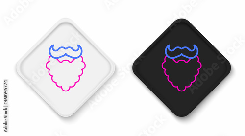 Line Mustache and beard icon isolated on white background. Barbershop symbol. Facial hair style. Colorful outline concept. Vector