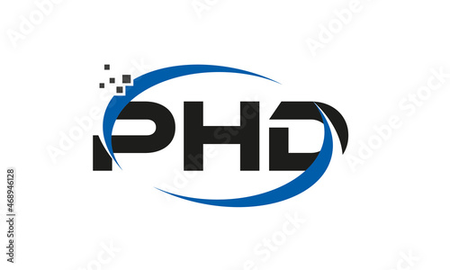 dots or points letter PHD technology logo designs concept vector Template Element