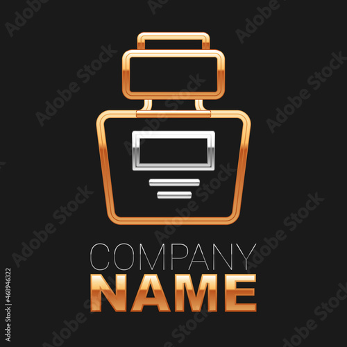 Line Perfume icon isolated on black background. Colorful outline concept. Vector
