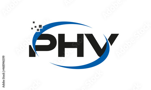 dots or points letter PHV technology logo designs concept vector Template Element