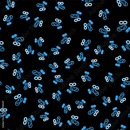 Line Peanut icon isolated seamless pattern on black background. Vector