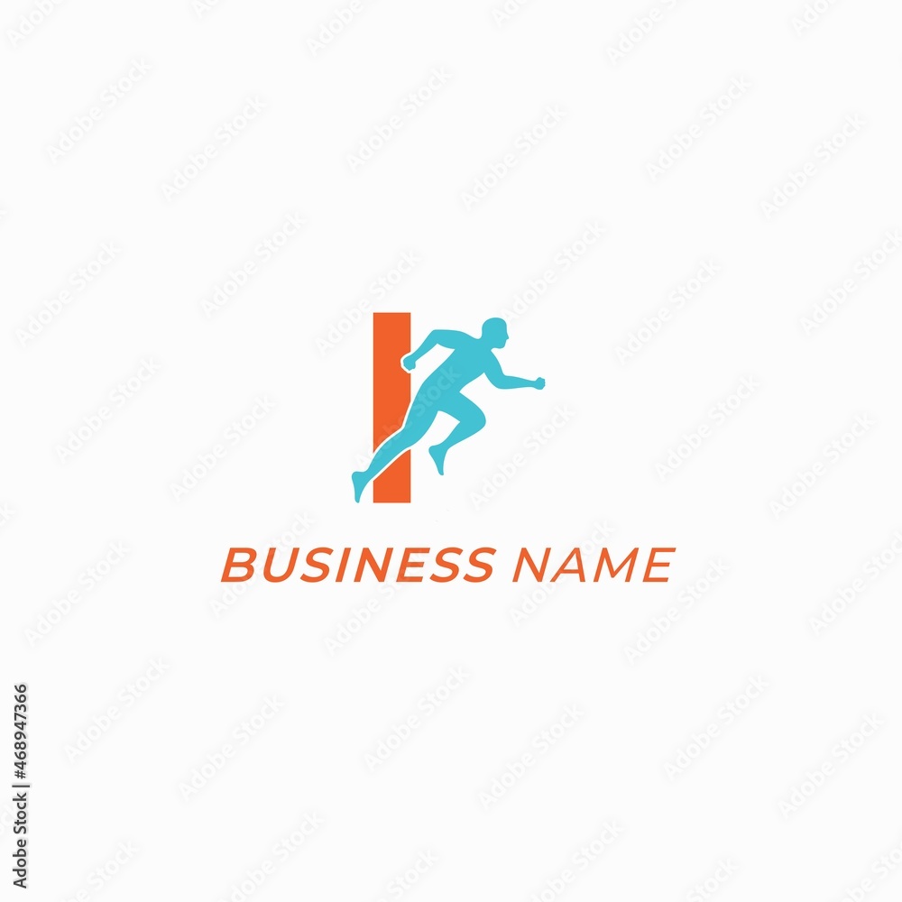 design logo creative letter I and run marathon design logo creative letter I and run marathon