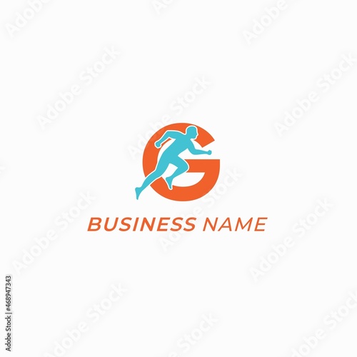 design logo combine run and letter G