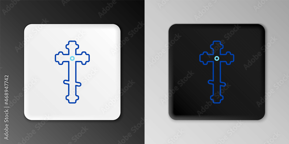 Line Christian cross icon isolated on grey background. Church cross. Colorful outline concept. Vector Line Christian cross icon isolated on grey background. Church cross. Colorful outline concept. Vector