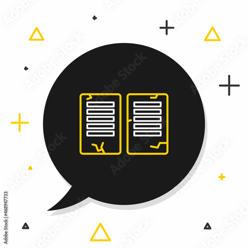 Line The commandments icon isolated on white background. Gods law concept. Colorful outline concept. Vector