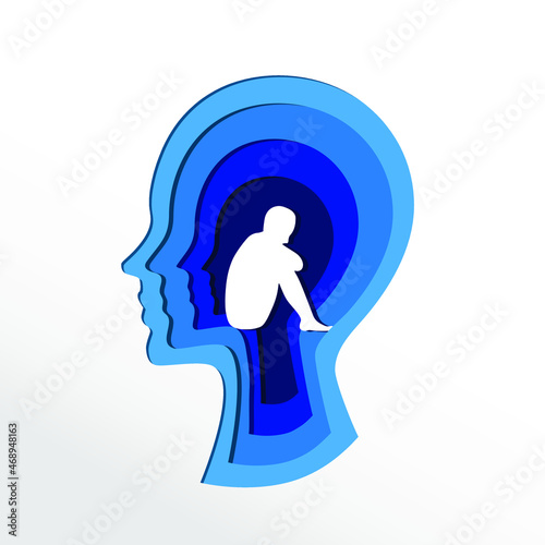 head with human figure inside, concept