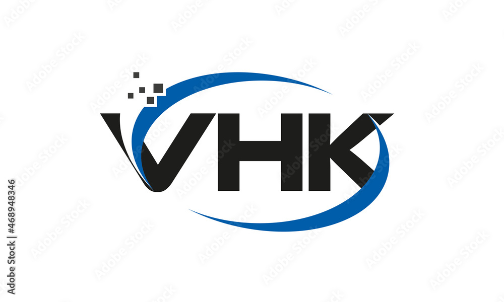 dots or points letter VHK technology logo designs concept vector Template Element