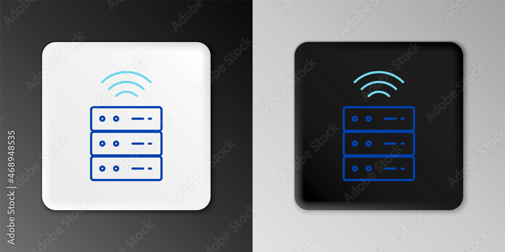 Line Smart Server, Data, Web Hosting icon isolated on grey background. Internet of things concept with wireless connection. Colorful outline concept. Vector Line Smart Server, Data, Web Hosting icon isolated on grey background. Internet of things concept with wireless connection. Colorful outline concept. Vector