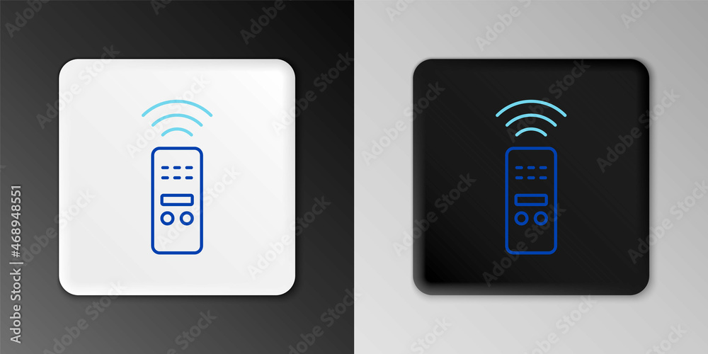 Line Smart remote control system icon isolated on grey background. Internet of things concept with wireless connection. Colorful outline concept. Vector Line Smart remote control system icon isolated on grey background. Internet of things concept with wireless connection. Colorful outline concept. Vector